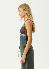 AFENDS Womens Swan Song - Sheer Tank - Multi - Afends womens swan song   sheer tank   multi