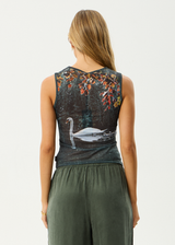 AFENDS Womens Swan Song - Sheer Tank - Multi - Afends womens swan song   sheer tank   multi