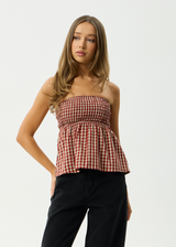 AFENDS Womens Austin - Top - Red Rum - Afends womens austin   top   red rum