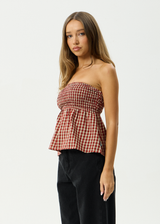 AFENDS Womens Austin - Top - Red Rum - Afends womens austin   top   red rum