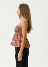 AFENDS Womens Austin - Top - Red Rum - Afends womens austin   top   red rum