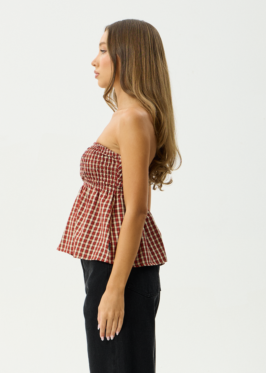 AFENDS Womens Austin - Top - Red Rum