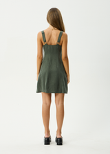 AFENDS Womens Gerry - Cupro Mini Dress - Deep Green - Afends womens gerry   cupro mini dress   deep green