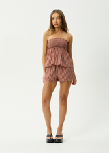 AFENDS Womens Austin - Top - Red Rum - Afends womens austin   top   red rum