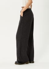AFENDS Womens Dusk - Seersucker Check Pant - Black Check - Afends womens dusk   seersucker check pant   black check