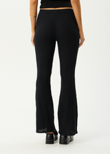 AFENDS Womens Focus - Seersucker Flare Pant - Black - Afends womens focus   seersucker flare pant   black
