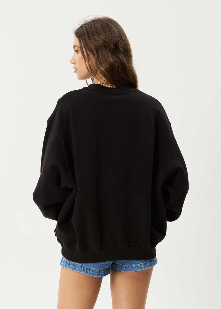 AFENDS Womens Cygnet - Crew Neck Jumper - Black