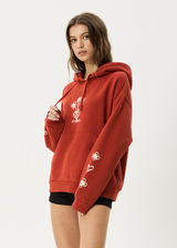 AFENDS Womens Maisie - Hoodie - Red Rum - Afends womens maisie   hoodie   red rum