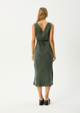 AFENDS Womens Gia - Cupro Maxi Dress - Deep Green - Afends womens gia   cupro maxi dress   deep green