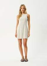 AFENDS Womens Legacy - Seersucker Mini Dress - Boa Check - Afends womens legacy   seersucker mini dress   boa check