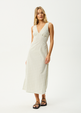 AFENDS Womens Legacy - Seersucker Maxi Dress - Boa Check - Afends womens legacy   seersucker maxi dress   boa check