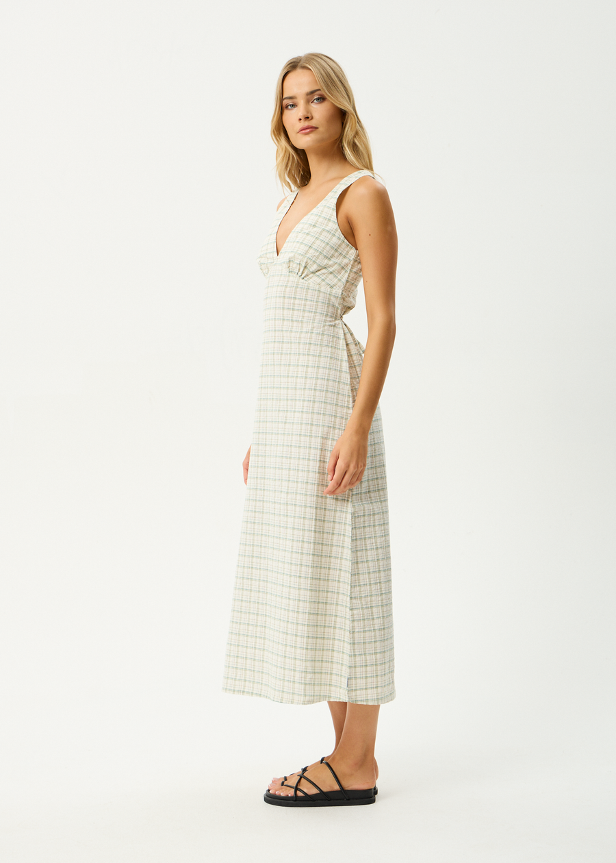 AFENDS Womens Legacy - Seersucker Maxi Dress - Boa Check