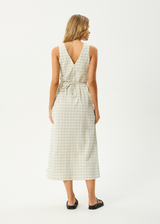 AFENDS Womens Legacy - Seersucker Maxi Dress - Boa Check - Afends womens legacy   seersucker maxi dress   boa check