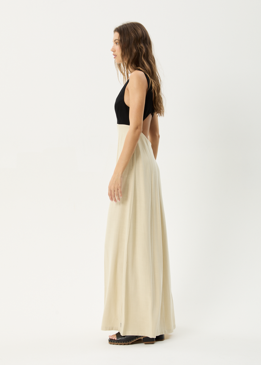 AFENDS Womens Charlotte - Maxi Dress - Biscuit / Black
