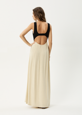 AFENDS Womens Charlotte - Maxi Dress - Biscuit / Black - Afends womens charlotte   maxi dress   biscuit / black