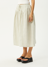 AFENDS Womens Legacy - Check Midi Skirt - Boa Check - Afends womens legacy   check midi skirt   boa check