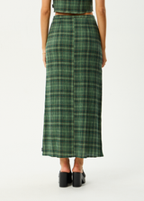 AFENDS Womens Lonnie - Seersucker Maxi Skirt - Hunter Green - Afends womens lonnie   seersucker maxi skirt   hunter green