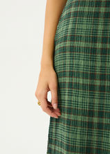 AFENDS Womens Lonnie - Seersucker Maxi Skirt - Hunter Green - Afends womens lonnie   seersucker maxi skirt   hunter green