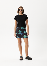 AFENDS Womens House Of Darwin - Mini Skirt - Charcoal Floral - Afends womens house of darwin   mini skirt   charcoal floral 