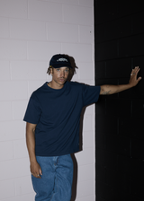 AFENDS Mens Genesis - Heavyweight Boxy Tee - Navy - Afends mens genesis   heavyweight boxy tee   navy
