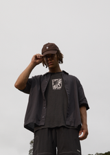 AFENDS Mens Intergalactic - Short Sleeve Shirt - Black Stripe - Afends mens intergalactic   short sleeve shirt   black stripe 