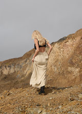 AFENDS Womens Charlotte - Maxi Dress - Biscuit / Black - Afends womens charlotte   maxi dress   biscuit / black