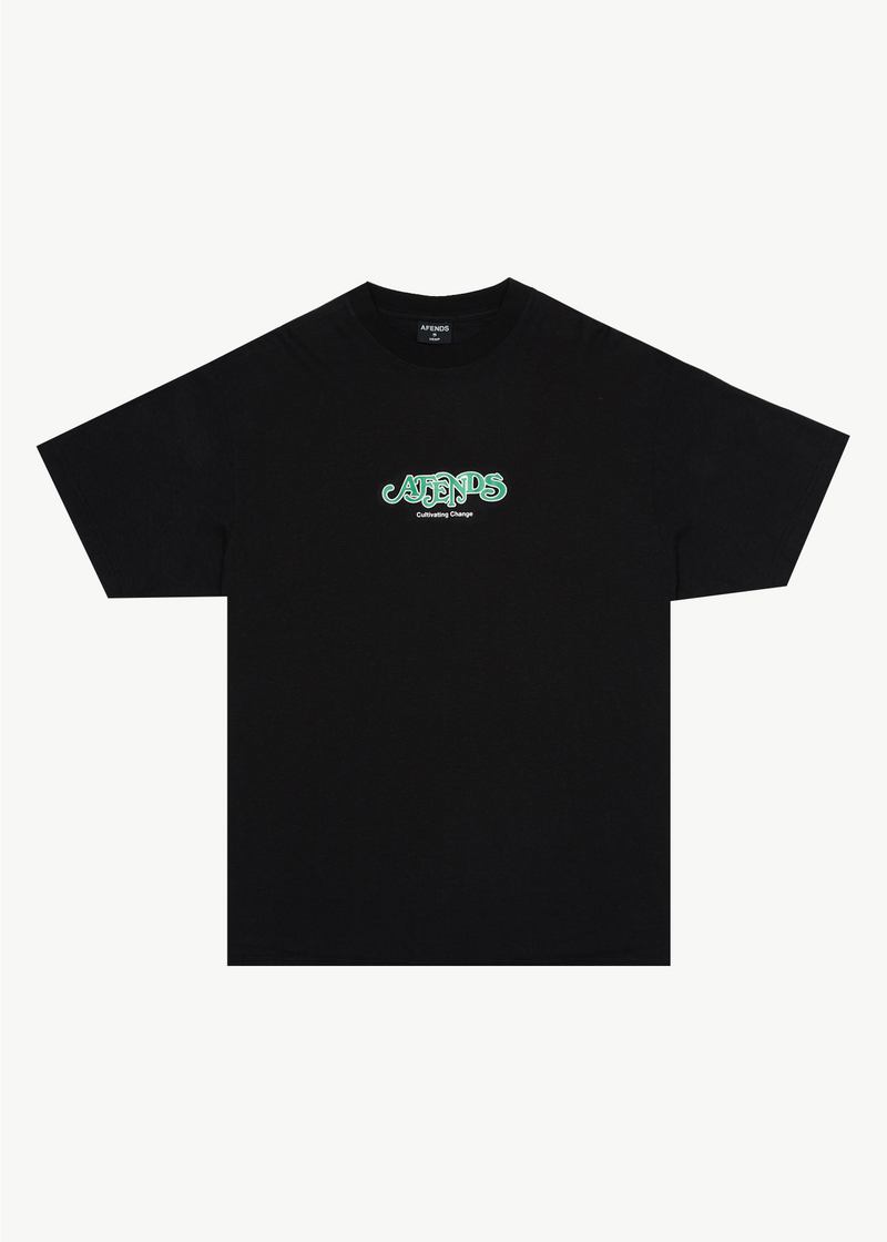 AFENDS Mens Break Through - Boxy Tee - Black