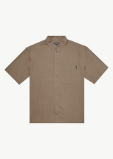 AFENDS Mens Everyday - Short Sleeve Shirt - Fossil - Afends mens everyday   short sleeve shirt   fossil