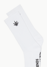 AFENDS Mens Happy - Socks One Pack - White - Afends mens happy   socks one pack   white