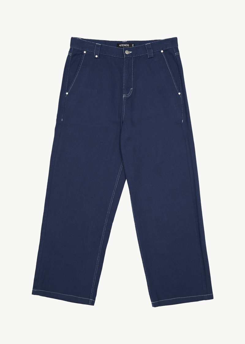 AFENDS Mens Pablo - Baggy Pant - Navy