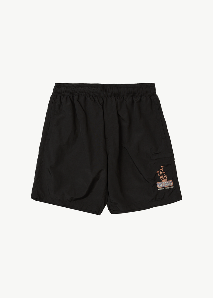 AFENDS Mens Fruiting - Baywatch Swim Short 18" - Black