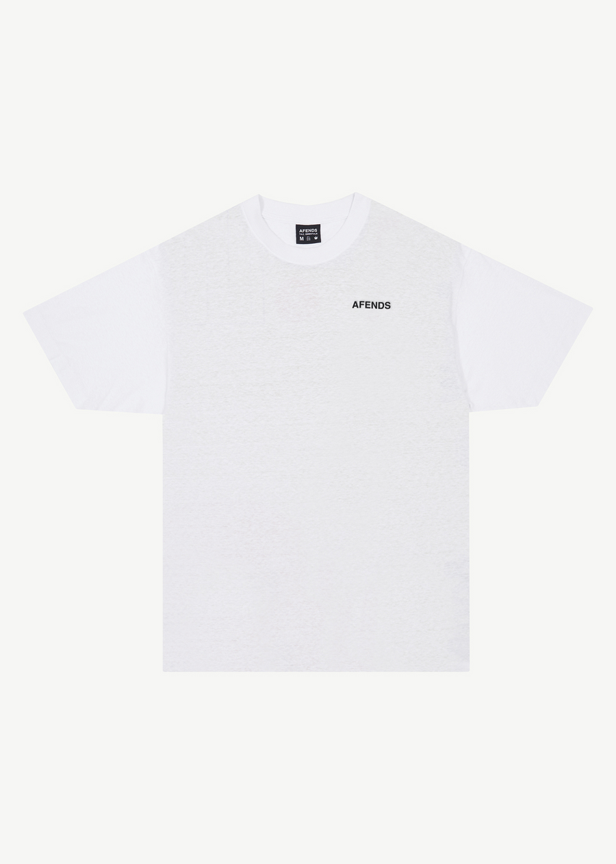 AFENDS Mens Staple - Boxy Tee - White / Black