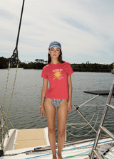 AFENDS Womens Sky High - Regular Tee - Washed Tomato - Afends womens sky high   regular tee   washed tomato