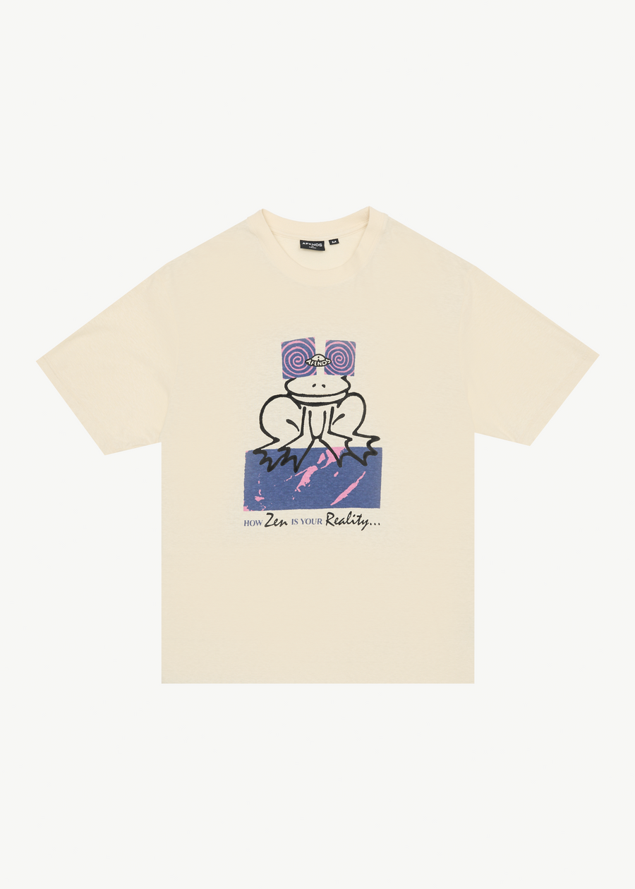 AFENDS Mens Zen Feeling - Retro Tee - Sand