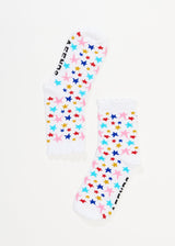 Afends Unisex Josie - Recycled Crew Socks - White - Afends unisex josie   recycled crew socks   white   streetwear   sustainable fashion