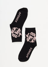 AFENDS Unisex Vise - Crew Socks - Black - Afends unisex vise   crew socks   black   streetwear   sustainable fashion