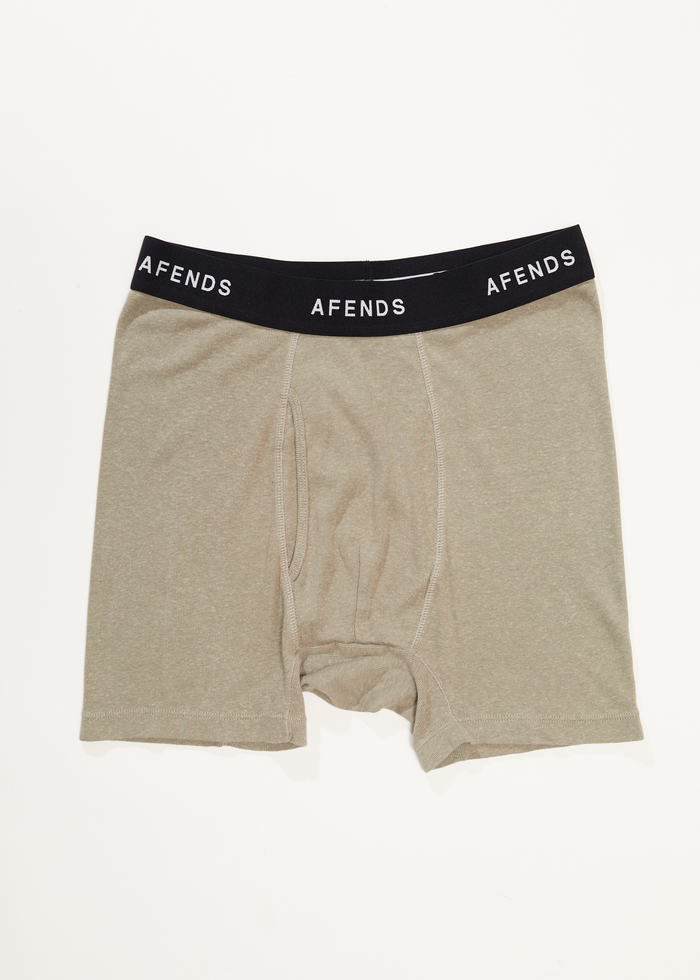 Afends Mens Absolute - Hemp Boxer Briefs - Olive - Streetwear - Sustainable Fashion