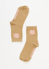 Afends Unisex Daze - Hemp Crew Socks - Tan - Afends unisex daze   hemp crew socks   tan   streetwear   sustainable fashion