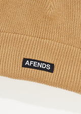 Afends Unisex Home Town - Recycled Knit Beanie - Tan - Afends unisex home town   recycled knit beanie   tan   streetwear   sustainable fashion