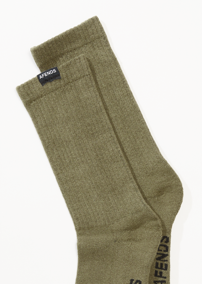Afends Mens Everyday - Hemp Socks One Pack - Military - Streetwear - Sustainable Fashion