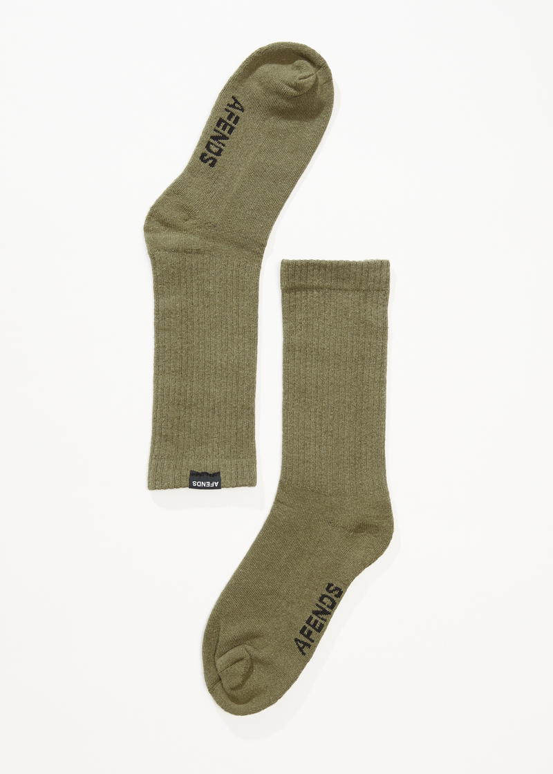 Afends Mens Everyday - Hemp Socks One Pack - Military
