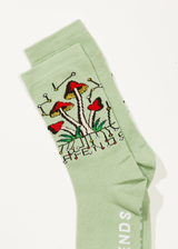 AFENDS Unisex Journey Inward - Crew Socks - Pistachio - Afends unisex journey inward   crew socks   pistachio   streetwear   sustainable fashion