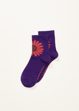 AFENDS Unisex Daisy - Crew Socks - Purple - Afends unisex daisy   crew socks   purple   streetwear   sustainable fashion