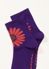 AFENDS Unisex Daisy - Crew Socks - Purple - Afends unisex daisy   crew socks   purple   streetwear   sustainable fashion