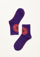 AFENDS Unisex Daisy - Crew Socks - Purple - Afends unisex daisy   crew socks   purple   streetwear   sustainable fashion