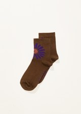 Afends Unisex Daisy - Crew Socks - Toffee - Afends unisex daisy   crew socks   toffee   streetwear   sustainable fashion
