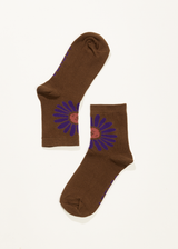 Afends Unisex Daisy - Crew Socks - Toffee - Afends unisex daisy   crew socks   toffee   streetwear   sustainable fashion