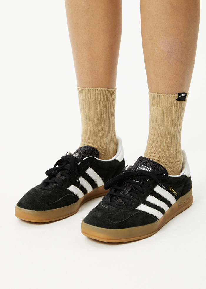 Afends Unisex The Essential - Hemp Ribbed Crew Socks - Tan - Streetwear - Sustainable Fashion