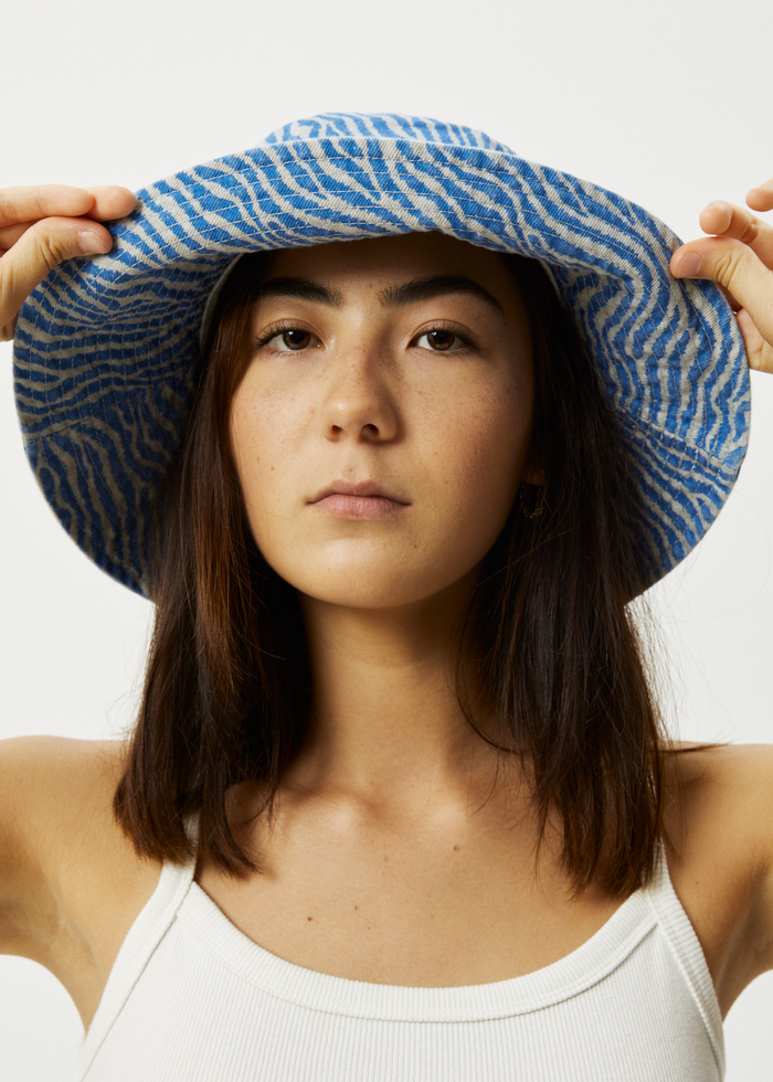Afends Unisex Shadows - Denim Wide Brim Bucket Hat - Arctic - Streetwear - Sustainable Fashion