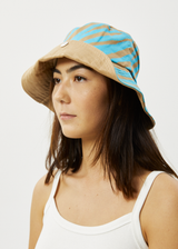 Afends Unisex Adi - Hemp Wide Brim Bucket Hat - Blue Stripe - Afends unisex adi   hemp wide brim bucket hat   blue stripe   streetwear   sustainable fashion